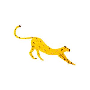 Leopard stretching embroidery design